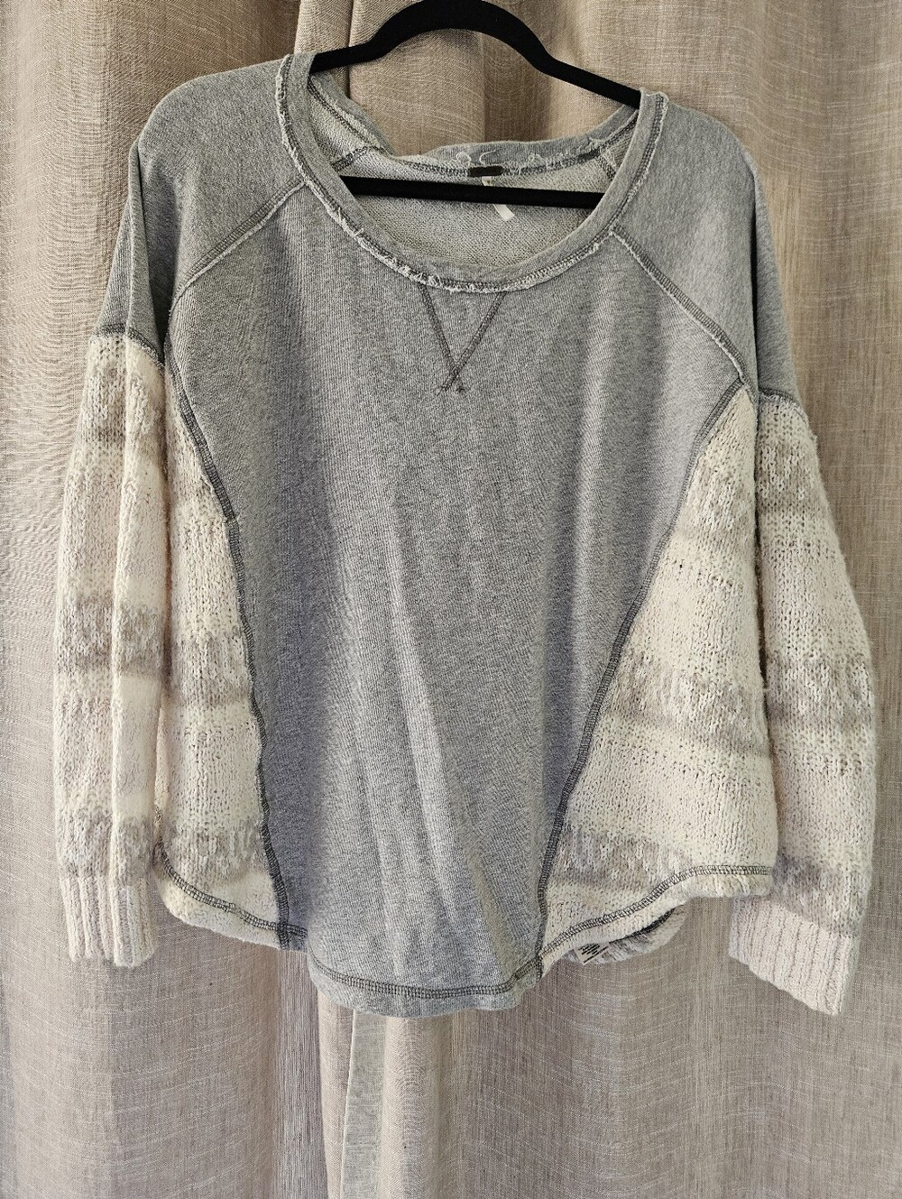 Free People Sweatshirt/Sweater M/L Grey & Cream